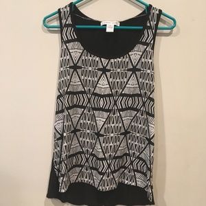 Black and White August Silk Tank Top